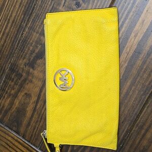 Michael Kors yellow leather wristlet
